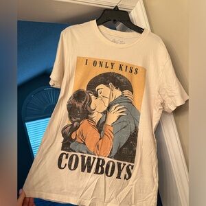 “I Only Kiss Cowboys” western tee shirt
